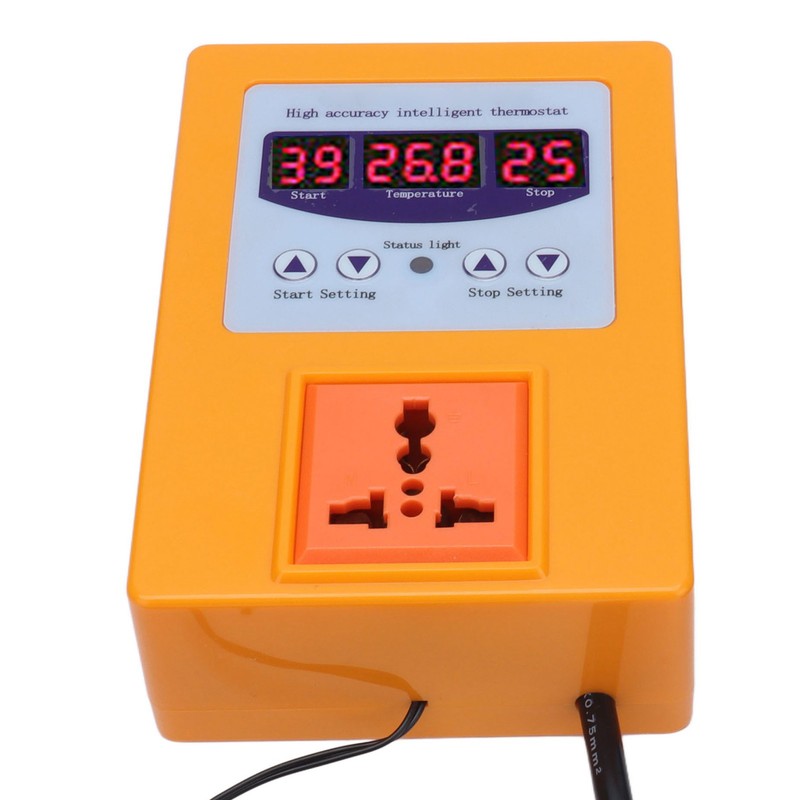 Temperature Controller Digital Display Thermostat Temp Regulator with Sensor AC110‑240VAU