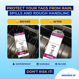 Norwegian (NCL) Cruise Luggage Tag Holders [4 Pack] – Waterproof, Durable Plastic with Steel Loops – Fits All Norwegian (NCL) Ships for Cruising in 2025, 2026 and 2027 – Cruise Essentials by AnchorsUp