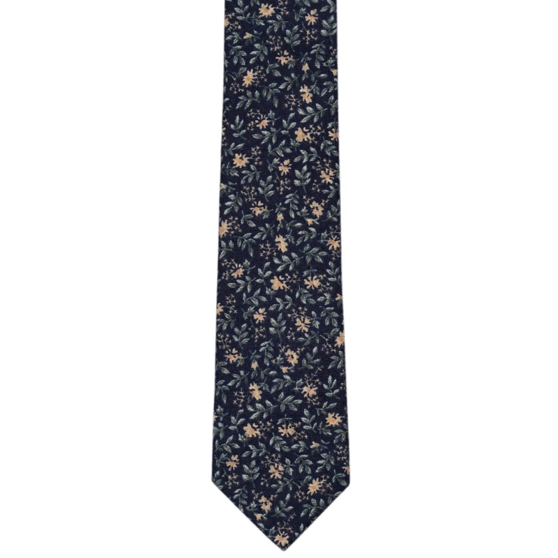 BELLUNO Corbata delgada floral para hombre, corbata de flores estampada