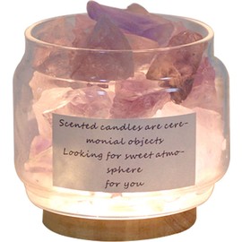 HIGHAWK Aroma Lamp, Aroma Light, Natural Crystal, Bedside Lamp, Air Purification, Lamp Base, Aroma, Lighting, Crystal Stone (Amethyst)