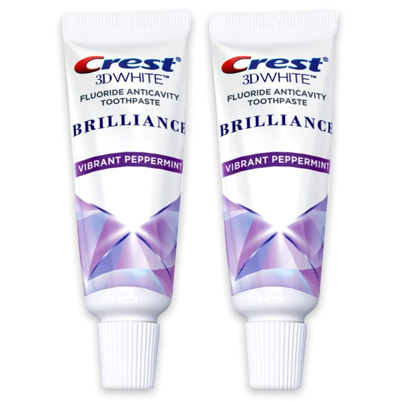Crest 3D White Brilliance Toothpaste, Vibrant Peppermint, Travel Size 0.85