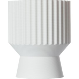 3D Vase Aino Decorative Flower Vase 18 cm for Cut / Dried Flowers Sustainable Pampas Grass (White)