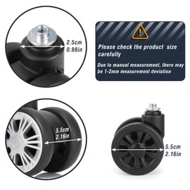 Zoofen Luggage Replacement Wheels 2 pcs Suitcase Replacement Wheels Wear-Resistant Luggage Wheels for Most Suitcase Repair(ZLN-5,Silver）