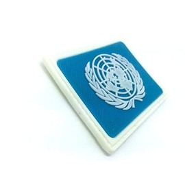 UN United Nations U.N Blue PVC Airsoft Paintball Velcro Emblem Badge
