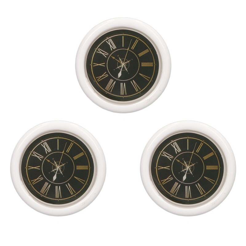 3 PCS Dollhouse Wall Clock 1:12 Dollhouse Miniature Round Wall