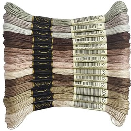 Embroidery Floss - Cross Stitch Threads - Friendship Bracelets Floss - Crafts Floss - 14 Skeins Per Pack Embroidery Floss, Light Mocha Brown Gradient
