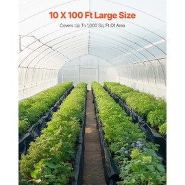 VEVOR 10 Mil Plastic Sheeting Heavy Duty 10' x 100', Thick Plastic Sheeting Roll, Plastic Drop Cloth Painters Tarp Covering for Crawl Space Vapor Barrier, Black and White Double-Sided, Multi-Purpose