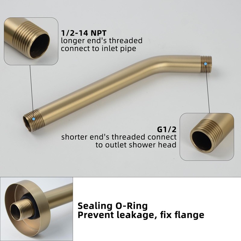 KAPHOME 8 Inch Shower Arm with Flange,Wall Mount Shower HeadArm