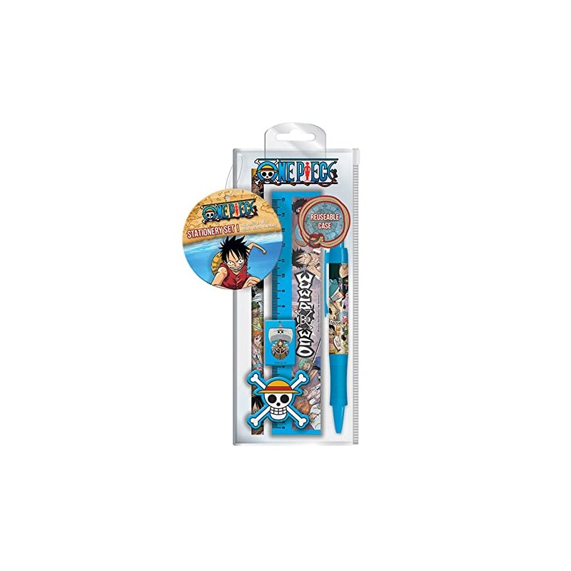 Set di 5 Pezzi di cancelleria con Penna, Matita, Righello,