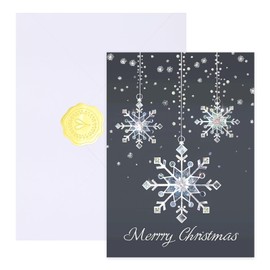 24-PCS Christmas Cards – Elegant Watercolor Art Designs with Envelopes & Stickers, Merry Christmas Greeting Cards for Holiday, New Year, and Xmas Gifts (crystal Snowflake, 6x8 Inches)