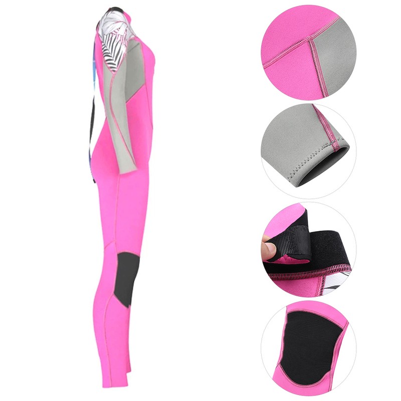 Women's Long Sleeve Wetsuit Neoprene Elastic Swimming Surfing Diving Swimsuit(XL)