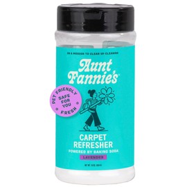 Aunt Fannie's Carpet Refresher & Deodorizer Powder, Multi-Purpose Carpet, Rug, and Upholstery Odor Eliminator for Homes with Cats and Dogs, Lavender Scent, 16 Oz (Pack of 1)