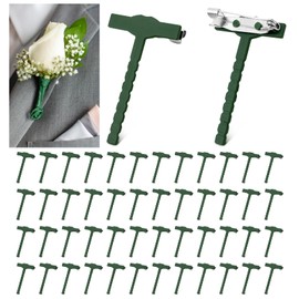Pin Wedding Safety Pin Corset Buttonhole Made of Plastic – Pin Men's Suit Wedding Pin Boutonniere for DIY Wedding Flower Groom Brooch Pack of 50, Green