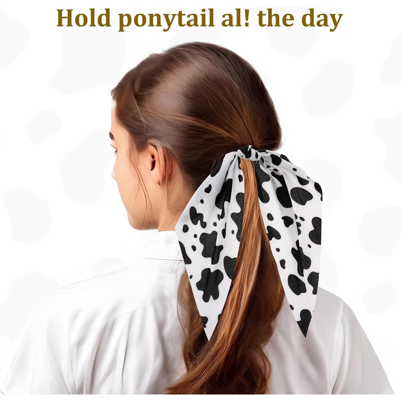2 Pcs Cow Print Hair Headband Non-Slip Elastic Hair Tie
