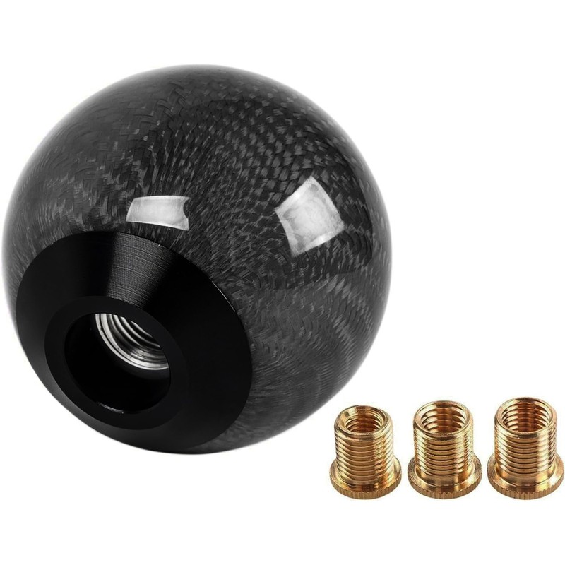 Real Carbon Fiber Shift Knob Gear Shifter Knobs with 3