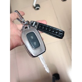 Z.MYUKI Sandero Stepway 3 Key Case with Keyring for Dacia Sandero III 2020-2023 2024 Accessories Key Cover (Style 2, Silver)