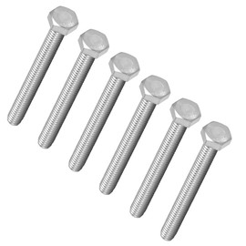TA-VIGOR M8 x 80mm Hex Bolts, 304 Stainless Steel Fully Threaded M8 Bolts, Fully Threaded Hex Bolts for Metal Construction and Machinery Repair, 6Pcs