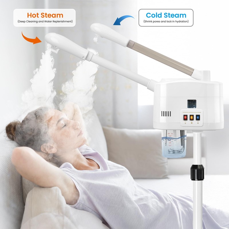 2 in 1 Hot & Cold Mist Facial Steamer, Professional