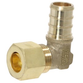 XFITTING OD Compression Pex 3/8 Inch x 1/2 Inch Pex Elbow, 26-5-1=10X, 10 Pieces