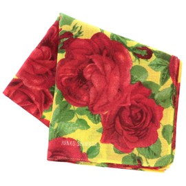 Blooming [JUNKO SHIMADA] 000190-0018-02 Large Handkerchief 22.8 inches (58 cm) Rose (Yellow) Women's Handkerchief Approx. 22.8 inches (58 cm), yellow