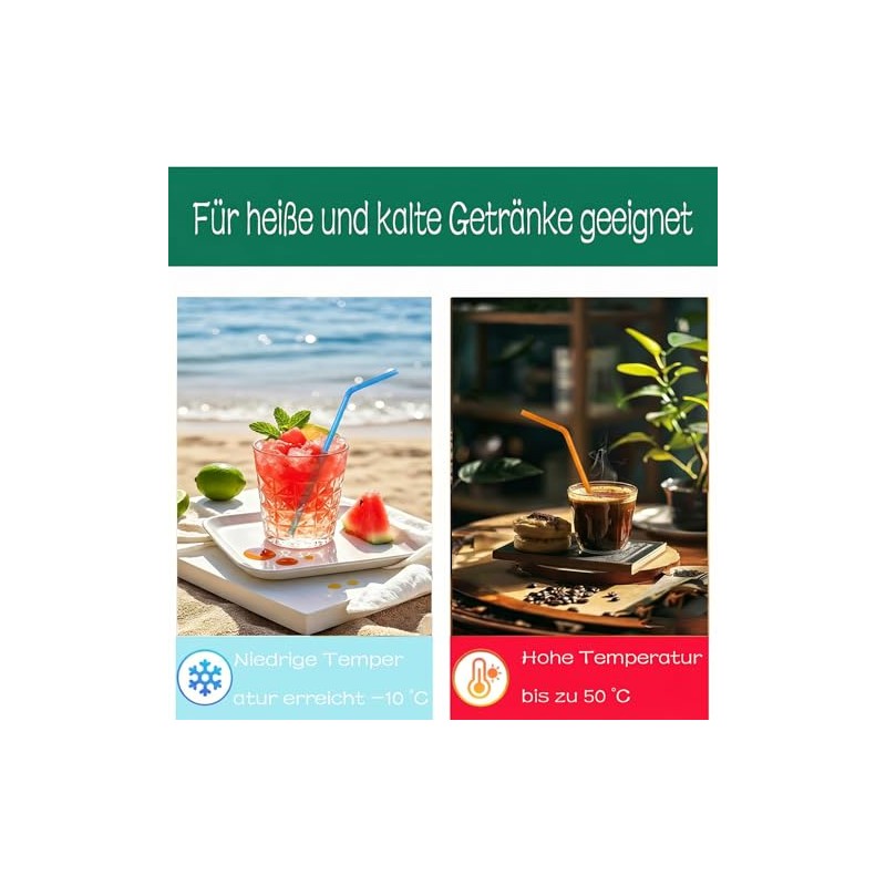 Pack of 100 Reusable Bendable Straws