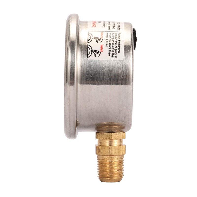 MEASUREMAN 1-1/2" Dial Size, Glycerin Filled Fuel Pressure Gauge, 304