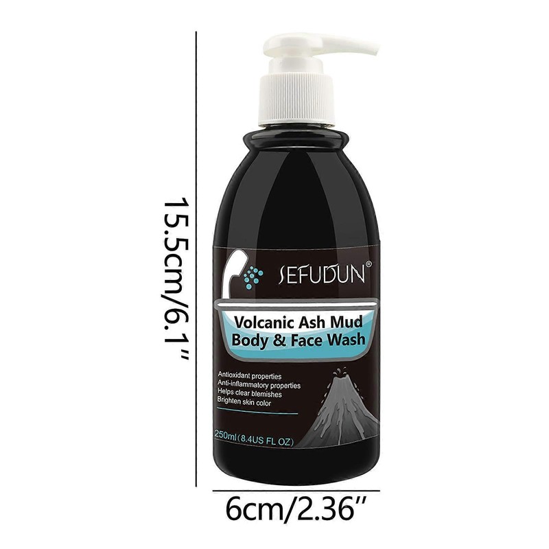 Volcanic Ash Mud Body & Face Wash, 250ml, Antioxidant and