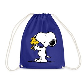 Spreadshirt Peanuts Snoopy and Woodstock Gym Bag, royal