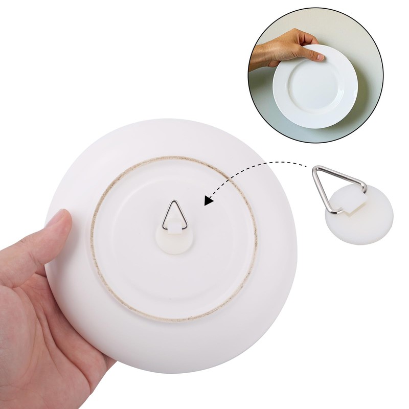 30pcs Adhesive Wall Plate Hangers, Invisible Vertical Plate Holders for