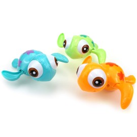 DUCKBOXX XX Wind-up Swimming Sea Turtles Bath Toy, No Battery Mold-Free Anti-Rust Interactive Montessori Toy for Kids 18M+ (3pcs)