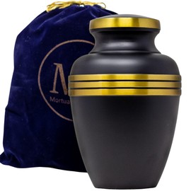 Mortuary Solutions Cremation Urns for Human Ashes - Urns for Ashes Adult Male Large and Female Large - Decorative Urns - Cremation Urns - Funeral & Memorial Urns - Black