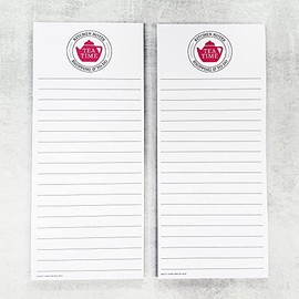 TEA TIME Refrigerator Notepads. Teapot Graphic, Perfect for Grocery List, Notes, To Do Lists and more - SET OF TWO PADS
