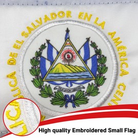 El Salvador Flag 12x18 inches for Boat, Vivid Color Small El Salvadoran Flags with 2 Brass Grommets Nautical Outdoor