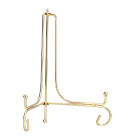 Metal Clock Stand Stylish Display Bracket for Home Office Modern Nordic Decor Gold Round Plate Holder Iron 8.5x6.8in