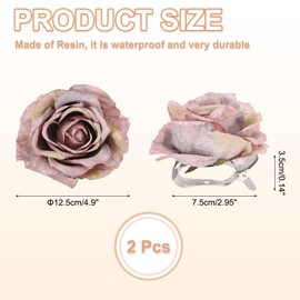 PATIKIL Rose Flower Curtain Tiebacks, 2 Pcs Artificial Floral Curtain Tie Clips, Modern Curtain Holder Buckles, Window Drapery Decorative Clips for Home, Room, Office, Dark Purple