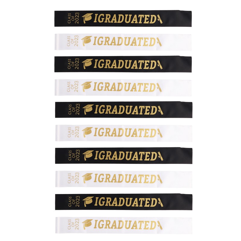 5 Sets Graduation Sash Polyester Party Congratulation with Letter Keepsake