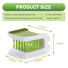 MLY 2 PCS Seatbelt Cleaner, Anti-Slip Seat Belt Cleaner for Automotive Interior Dusting Brush, Double Sided Cleaning Brush U-Shaped, Universally Applicable for Car Interior Cleaning (Green)