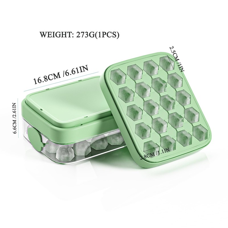 Ice Cube Tray with lid and Ice Cube Bin, Press