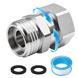 Langina Graden Hose Swivel Connector, 304 Stainless Steel Hose Swivel, 360 Degree Rotate Hose Extension Adapter, 3/4" GHT Male to Female Hose Swivel Fitting(304SS)
