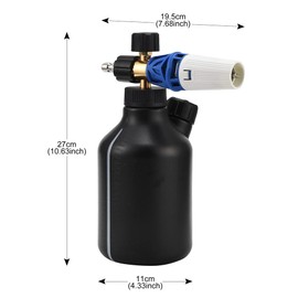JSCARLIFE Foam Cannon, Car Wash Cleaning for Pressure Washers for Pressure Washer Thicker Snow Foam Technology with 1/4 Inch Quick Connector and 1.5 L Bottle for Pressure Washer