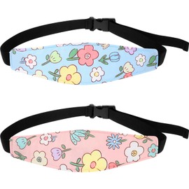 Hestya 2 Pieces Baby Car Seat Head Straps, Carseat Head Support for Toddler Holder Band Headrest, Stroller Sleeping Headrest Neck Relief for Kids Children Toddler Infant(Classic Flower)