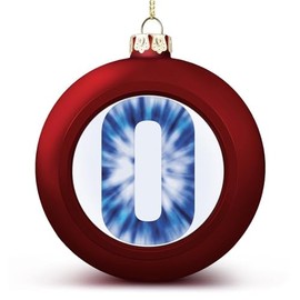 DOREENABE Red Christmas Ball Ornaments, Navy Blue Tie Letter Initial O Ball Ornament for Christmas Tree Pendant New Year Seasonal Holiday Decoration Xmas Keepsake Wedding Gifts for Friends