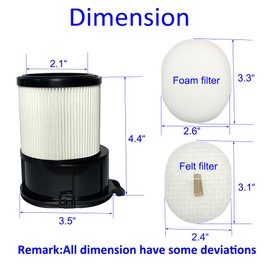 IP3251,IP3251C,IP3252 Replacement 3 Pre-motor Foam Felt Filters,1 Post-Motor Filter,1 Dock Hepa Filter, 2 Dock Foam&Felt Filters Compatible with Shark PowerDetect Auto-Empty Vacuum Accessories Parts