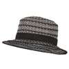 Women's Crochet Weave Paper Braid Boater Hat - Black White