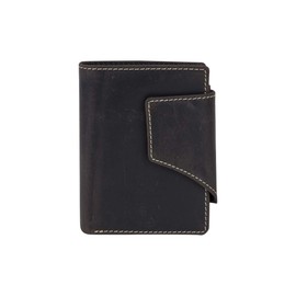 LEAS Herren und Damen Geldbörse mit Verschluss Geschenkbox Echt-Leder, braun Vintage-Collection