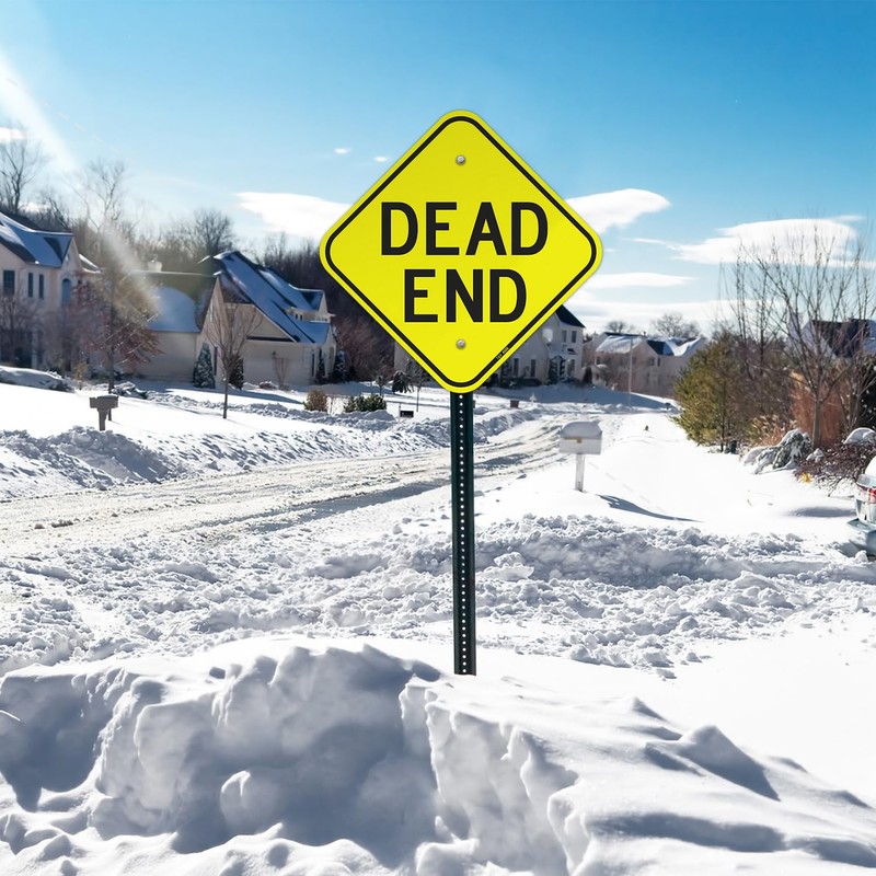 T&R Dead End Sign Street Road Sign 12 x 12
