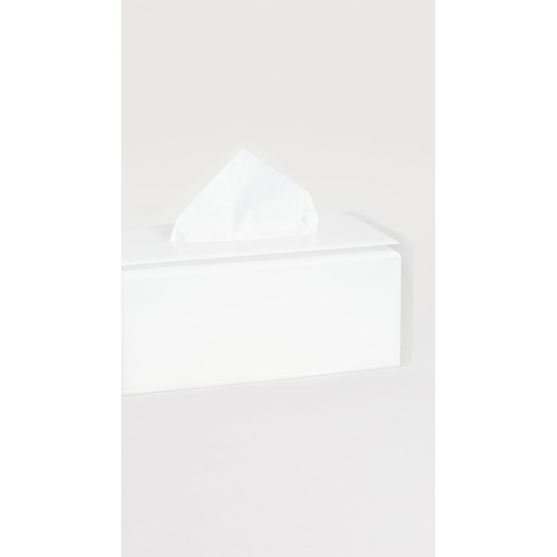 Jonathan Adler Hollywood Long Tissue Box - Clear, White, One