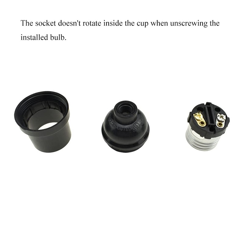 HAHIYO E26 E27 Lamp Socket Screw in Mount Light Socket