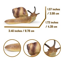 NAKIMO Snail Figurine Toy Mini Animal Figures for Fairy Garden, Mushrooms, Micro Landscape Decor (Light Color)