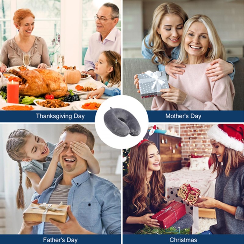 GDEOUP Travel Pillow 100% Pure Memory Foam Neck Pillow Airplane